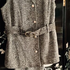 Tailored made three piece pant, skirt, and belted top